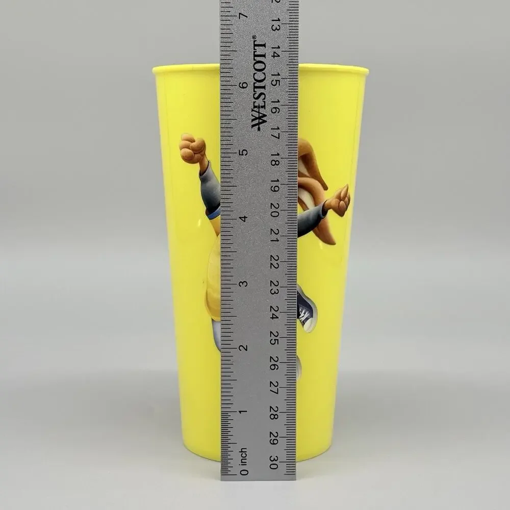 Set Of 2 Nestle Nesquik Bunny Yellow Plastic Tumbler Cups 6.5